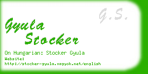 gyula stocker business card